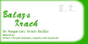 balazs krach business card